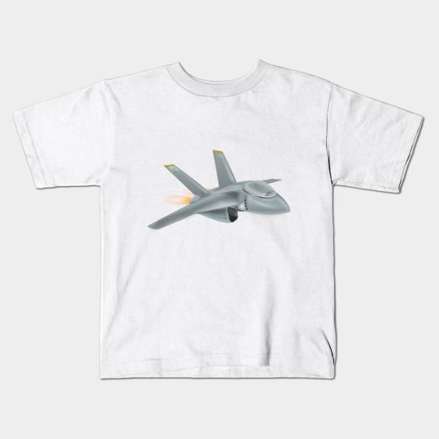 Military Jet Fighter Kids T-Shirt by nickemporium1